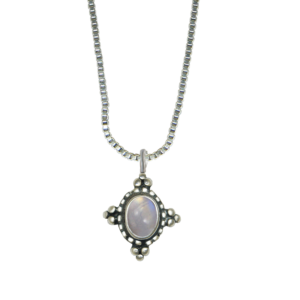 Sterling Silver Little Rainbow Moonstone Pendant Necklace